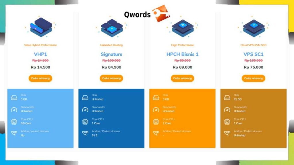 daftar harga web hosting qwords